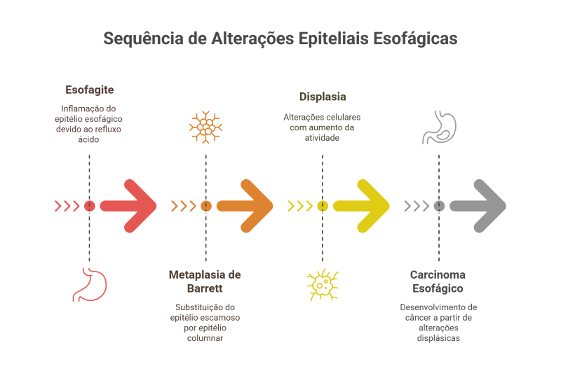 Alterações Epiteliais Progressivas no Esôfago_ Da Inflamação ao Câncer - Estágios e Características Microscópicas